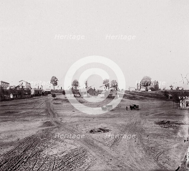 [Roads leading into a small town]. Brady album, p. 123, 1861-65. Creator: Unknown.