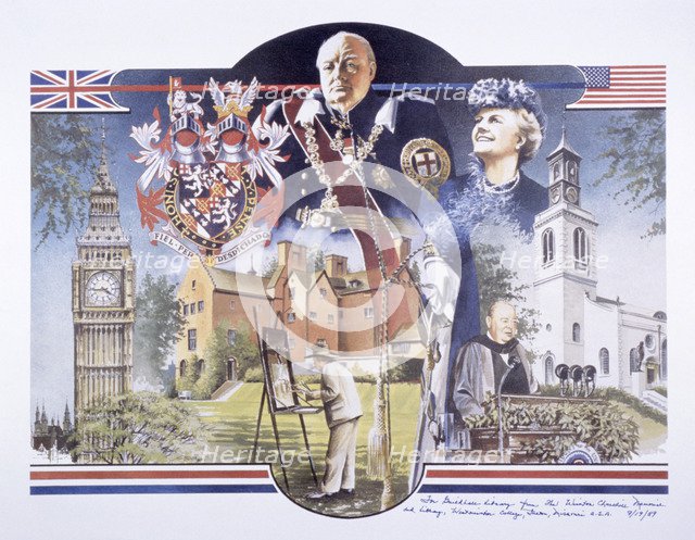 Images relating to Winston Churchill Memorial Library, St Mary Aldermanbury, London, 1989. Artist: Anon