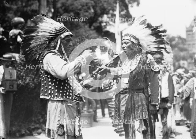 Indians in N.Y. 4th July parade, between c1910 and c1915. Creator: Bain News Service.