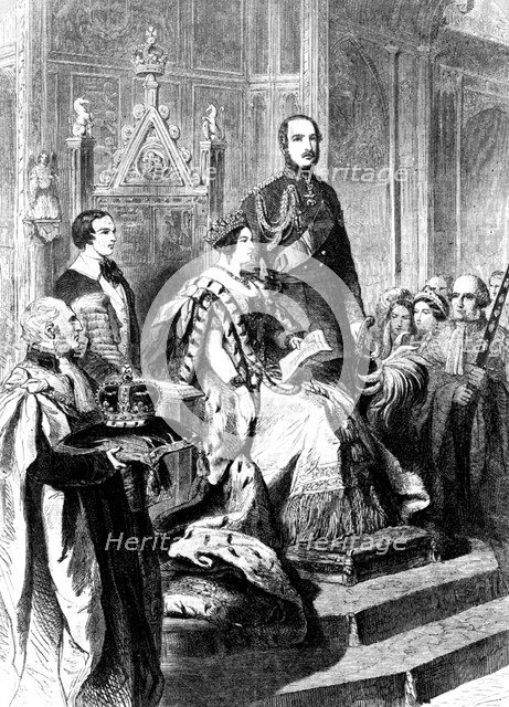 The opening of Parliament by Queen Victoria, 1856 (c1905). Artist: Unknown