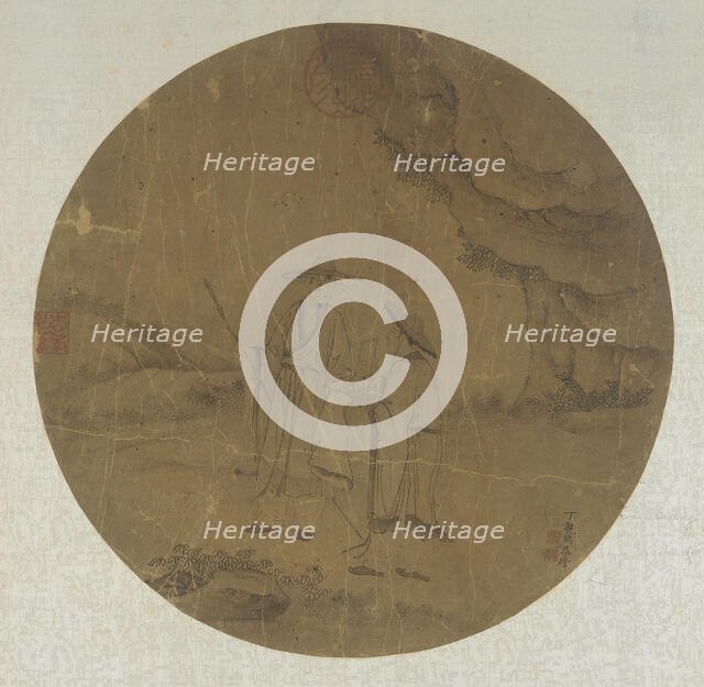 Landscape: two figures, Qing dynasty, 18th century. Creator: Ding Guanpeng.