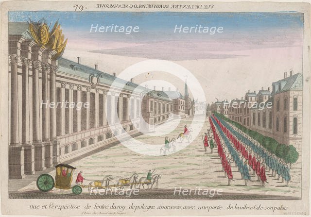 View and perspective of the entrance of the King of Poland in Warsaw with his palace, 1735. Artist: Anonymous  