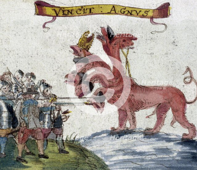 A banner of the parliamentary army, English Civil War, c1642-c1646. Creator: Unknown.