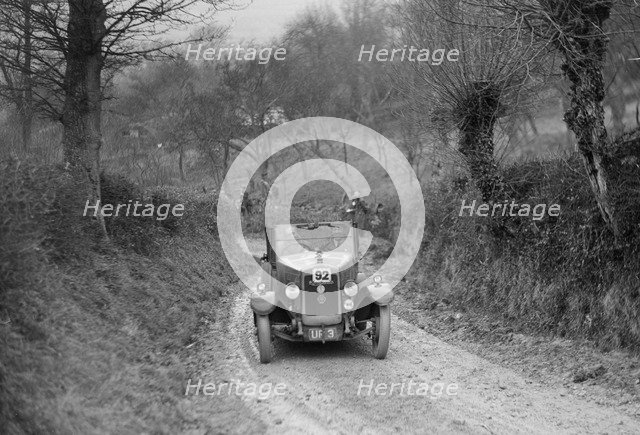 Bayliss-Thomas of WJ Haward competing in the NWLMC London-Gloucester Trial, 1931. Artist: Bill Brunell.