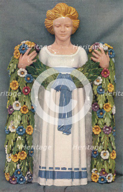 'Glazed Faiece Figure from a war memorial at Rugby School', c1922, (1923). Artists: Harold Stabler, Phoebe Stabler, Carter, Stabler & Adams Ltd.