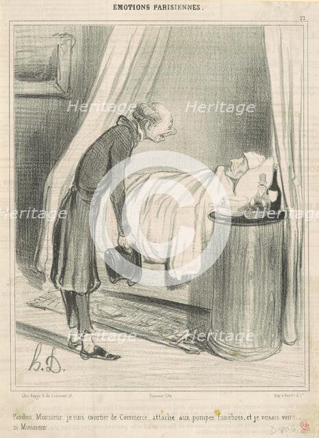 Pardon...je suis courtier de commerce..., 19th century. Creator: Honore Daumier.