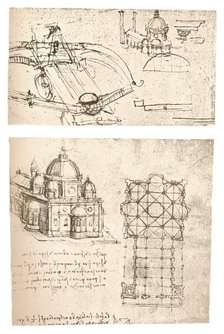Two drawings of churches, c1472-c1519 (1883). Artist: Leonardo da Vinci.
