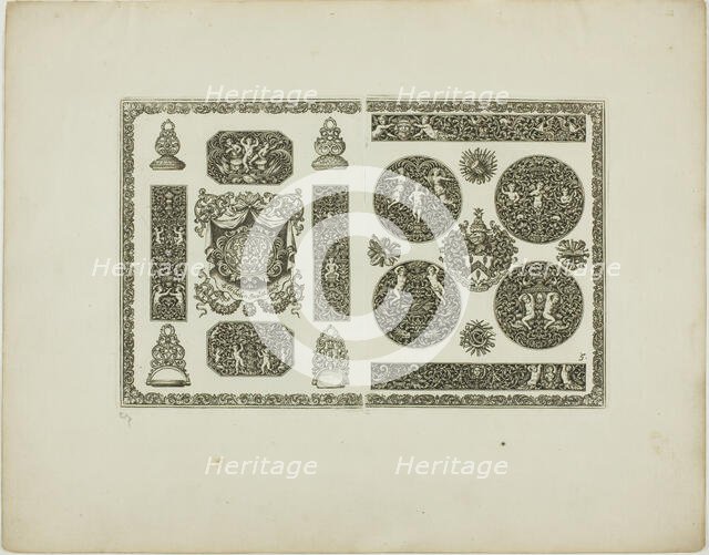 Plate Five, from Book of Ornament, 1704. Creator: Simon Gribelin.