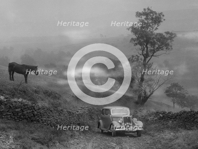 Ford V8 saloon of RE Alexander competing in the MCC Sporting Trial, 1935. Artist: Bill Brunell.