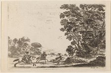 Forest with Deer Hunt, 1642. Creator: Stefano della Bella.