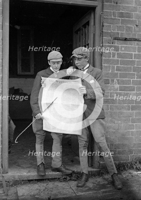 Two young horsemen, Farnborough, Warwickshire, 1902. Artist: A Newton