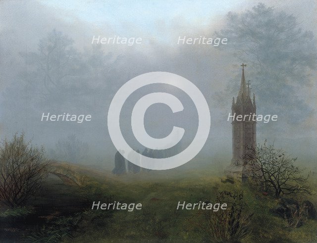 Procession in the Fog, 1828. Artist: Oehme, Ernst Ferdinand (1797-1855)