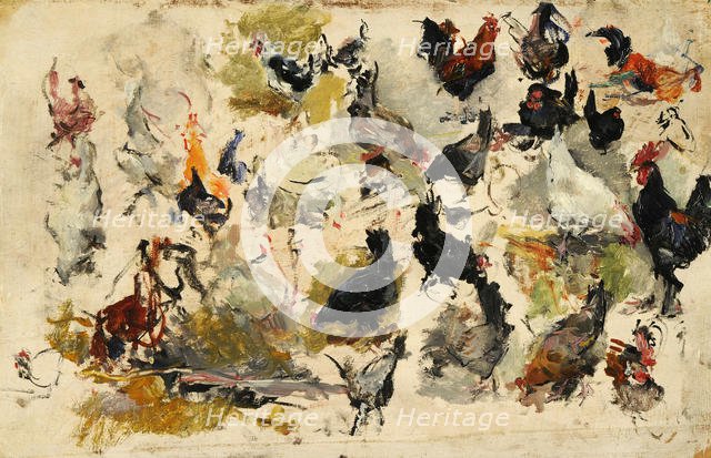 Roosters Study , 1869. Creator: Fortuny Marsal, Mariano (1838-1874).