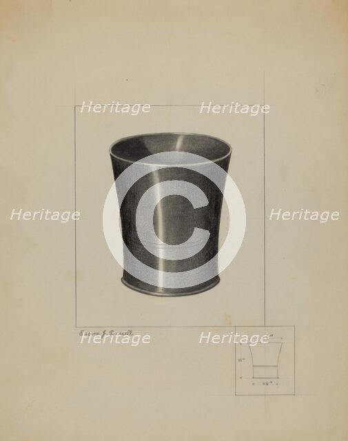 Pewter Beaker, c. 1936. Creator: Eugene Barrell.