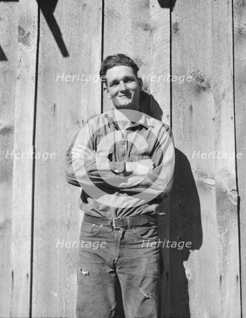 One of the thirty-six members of the Ola self-help sawmill co-op, Gem County, Idaho, 1939. Creator: Dorothea Lange.