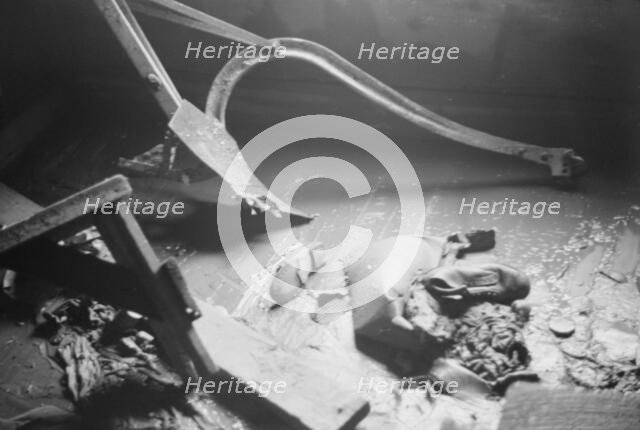 Possibly: Interior of a farmhouse near Ridgeley, Tennessee, after the 1937 flood waters..., 1937. Creator: Walker Evans.