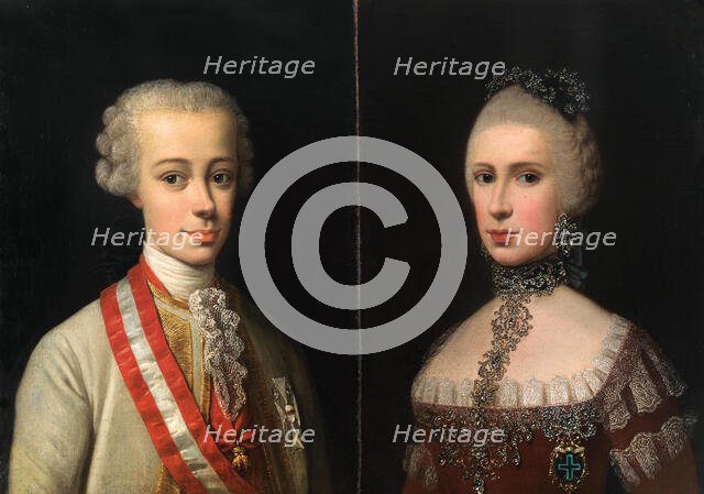 Portraits of Leopold, Grand Duke of Tuscany (1747-1792) and Maria Luisa of Spain (1745-1792), ca 176 Creator: Siries, Violante Beatrice (1709-1783).