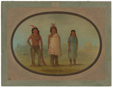 Two Chippewyan Warriors and a Woman, 1855/1869. Creator: George Catlin.