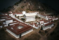 Olympia. Model of the Sacred Site in Greece with Temples and stadium beyond, c20th century. . Artist: Unknown.