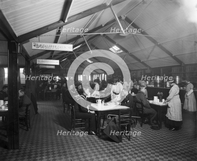 Accomodation for American soldiers, Eagle Hut, Aldwych, London, January 1918.  Artist: H Bedford Lemere.