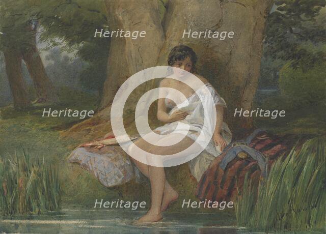 Woman bathing, 1830s-1860s. Creator: John White Abbott.