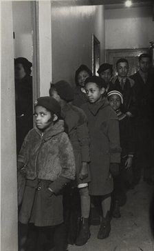 Waiting to register for music classes under the Federal Music Project, 1935 - 1943. Creator: Watkins.