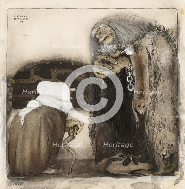 Two Trolls, 1909. Creator: Bauer, John (1882-1918).