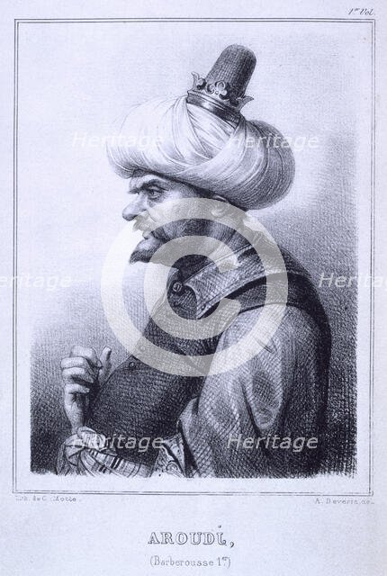 Aroudj, (Barberousse 1er), 1837.  Creator: Charles Etienne Pierre Motte.