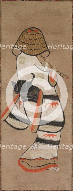 Woman as an Itinerant Monk: Onna Komuso (Otsu-e), late 1600s-early 1700s. Creator: Unknown.