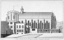 South-east view of Temple Church, City of London, 1737.                                              Artist: Benjamin Cole