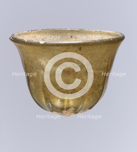 Glass Palm Cup, Frankish, 7th-8th century. Creator: Unknown.
