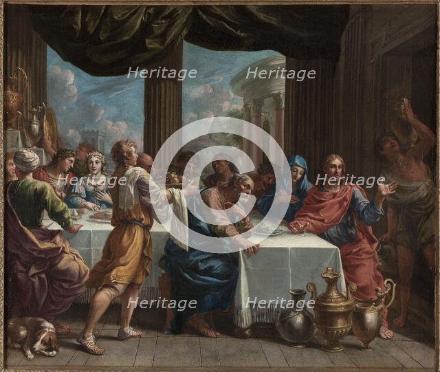 Les Noces de Cana. Esquisse pour le carton de la tapisserie tissée pour la tenture de la..., 1652. Creator: Charles Poerson.