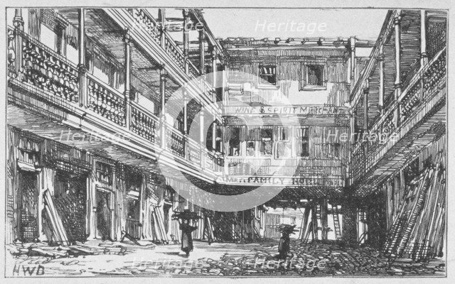 View of the Four Swans Inn, Bishopsgate, City of London, 1870. Artist: Anon