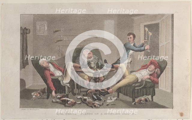 Quae Genus Attends on a Sporting Finale, from "The History of Johnny Quae Genu..., December 1, 1821. Creator: Thomas Rowlandson.