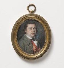 Portrait of Man with Brown Jacket, Orange and Yellow Ribbon, 18th century. Creator: Anon.
