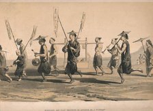 'Musicians and Flag Bearers in advance of a funeral', c1860. Creator: M & N Hanhart.