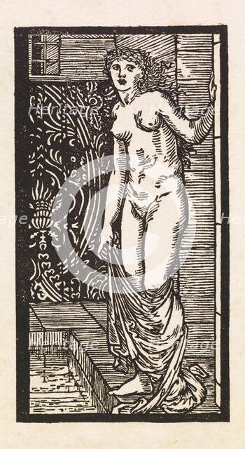 Cupid and Psyche - Psyche entering the Bath in the Palace, 1880. Creator: GF Campfield.