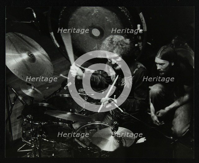 Drummer Ginger Baker performing at the Forum Theatre, Hatfield, Hertfordshire, 1980. Artist: Denis Williams