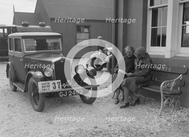 Wolseley Hornet of Morna Vaughan, B&HMC Brighton Motor Rally, John O'Groats, Scotland, 1930. Artist: Bill Brunell.