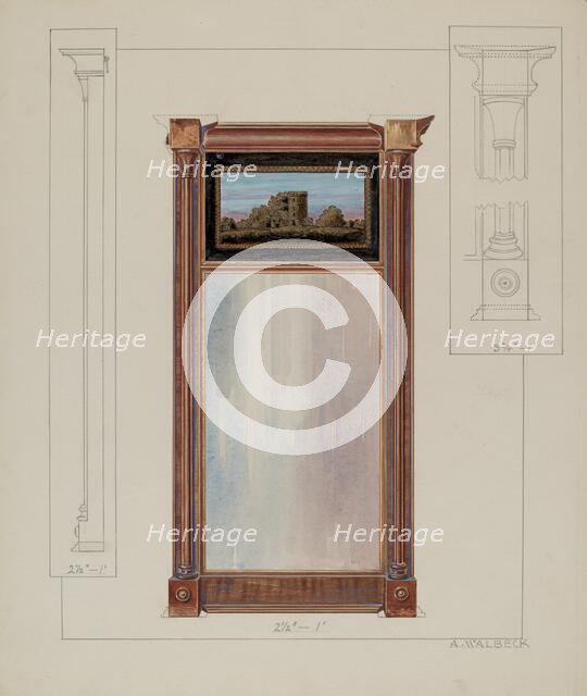 Colonial Mirror, c. 1937. Creator: Alfred Walbeck.