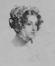 Woman wearing a bonnet, 1820s. Creator: Mademoiselle Formentin.