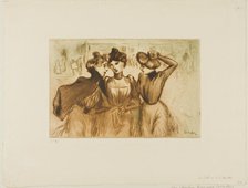 Three Working Girls Out for Lunch, 1900. Creator: Theophile Alexandre Steinlen.