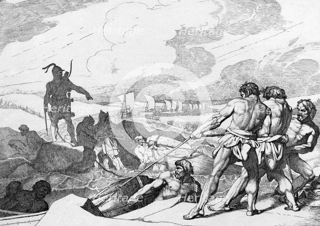 Oleg of Novgorod's campaign against Constantinople, before 1839. Artist: Bruni, Fyodor Antonovich (1800-1875)