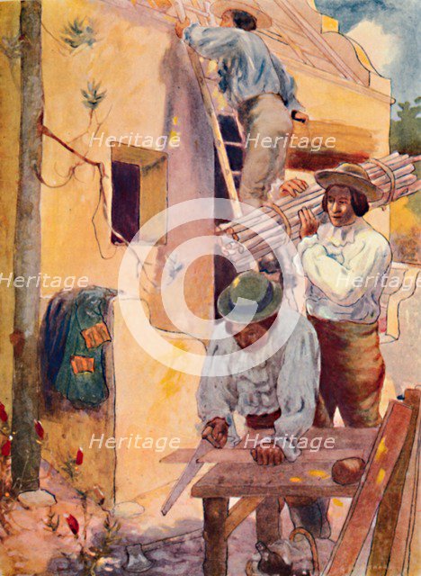 'Huguenots Building their Homesteads', 1909. Artist: GS Smithard.