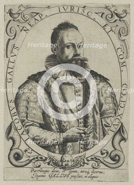 Portrait of the composer Jacobus Gallus (1550-1591), First Half of 17th cen.. Creator: Anonymous.