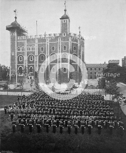 The 1st Suffolk Regiment at the Tower of London, 1895 (1896).Artist: WW Rouch