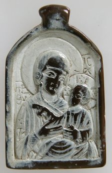 Two-Sided Pendant with the Virgin and Christ Child and John the Forerunner, Byzantine, 1100-1300. Creator: Unknown.