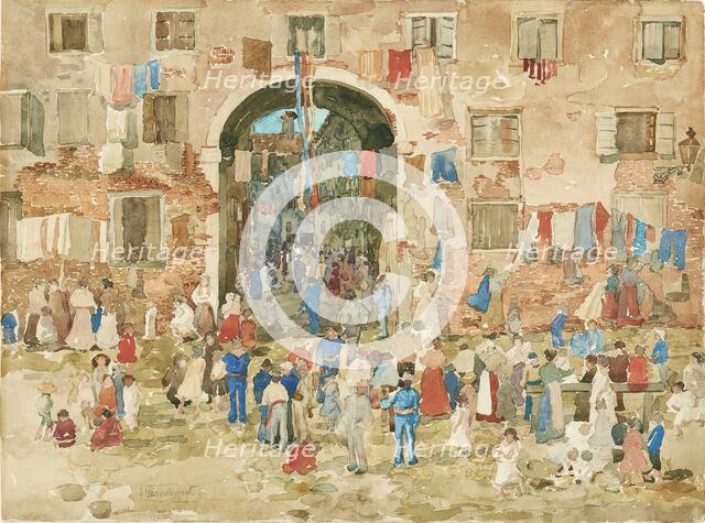 Riva degli Schiavoni, Castello (Venice), 1898. Creator: Maurice Brazil Prendergast.