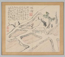 Double Album of Landscape Studies after Ikeno Taiga, Volume 2 (leaf 35), 18th century. Creator: Aoki Shukuya (Japanese, 1789).
