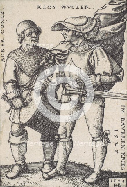 Standard Bearer and Drummer, 1544. Creator: Sebald Beham.